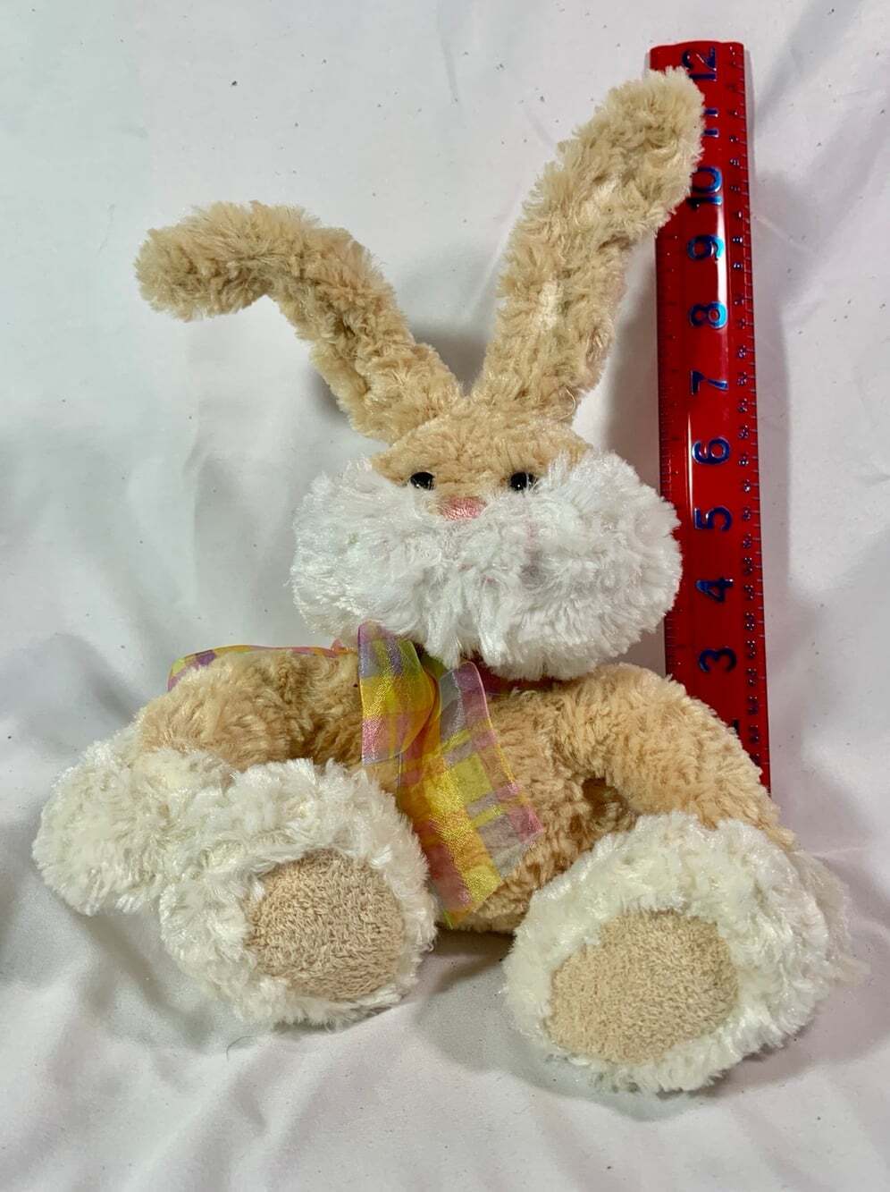 Sunshine  Bunny Stuffed Plush Gund white face fluffy gold 36109